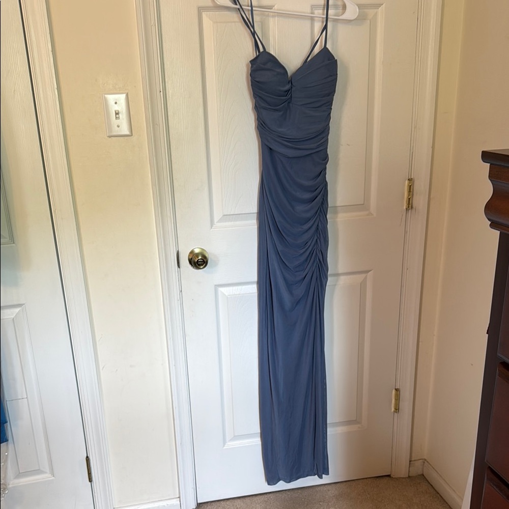 Windsor Blue Maxi Gown with Sweetheart Neckline